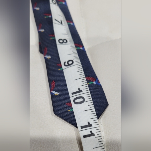 Little Boys 11" Clip-on Navy Blue Tie With Duck Pattern - Picture 4 of 4